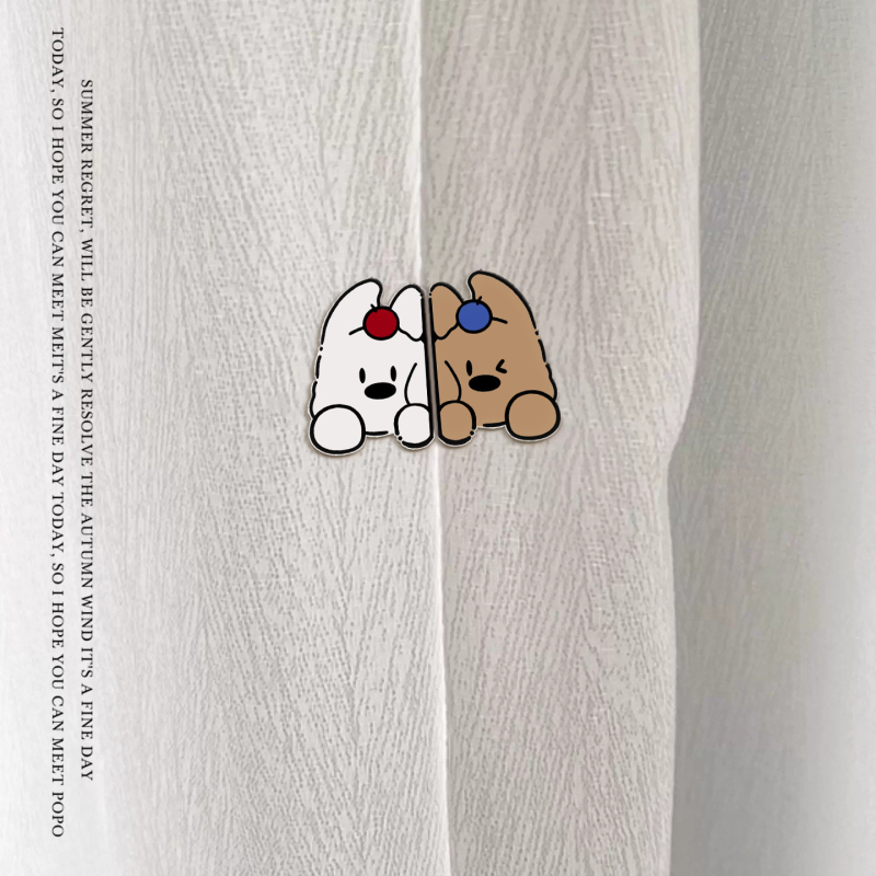 Magnētisks aizkaru klips ar suņa karikatūras tēlu, akrila materiāls, pielāgojams, karikatūras stils