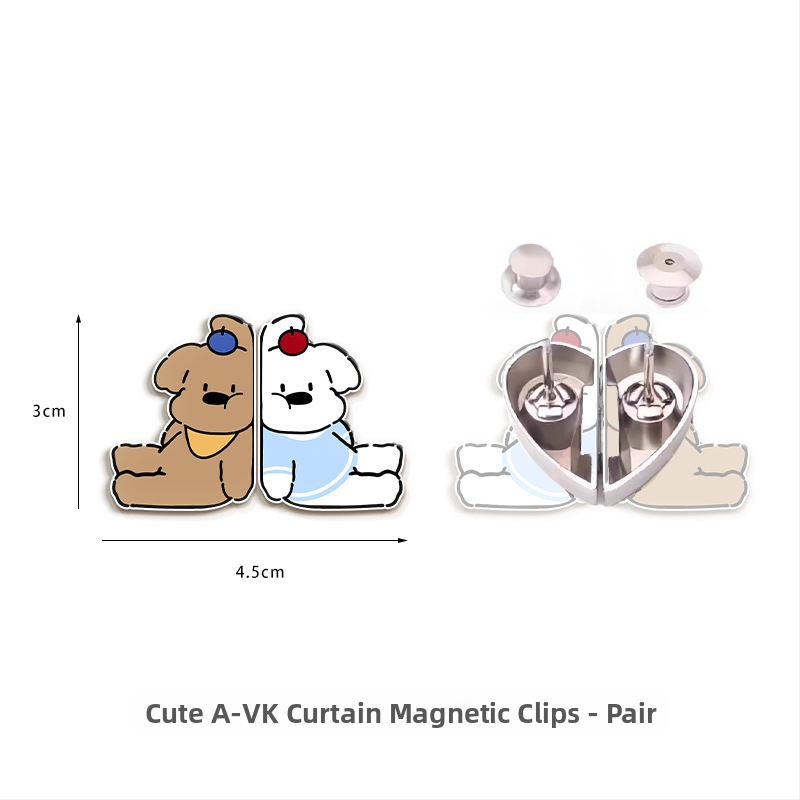 Magnētisks aizkaru klips ar suņa karikatūras tēlu, akrila materiāls, pielāgojams, karikatūras stils