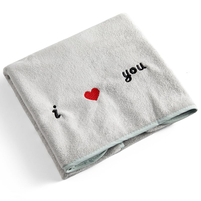 Микрофибърна кърпа за лице с бродирано лого, 130 g/m², полиестерово влакно, бродиране и подгъв