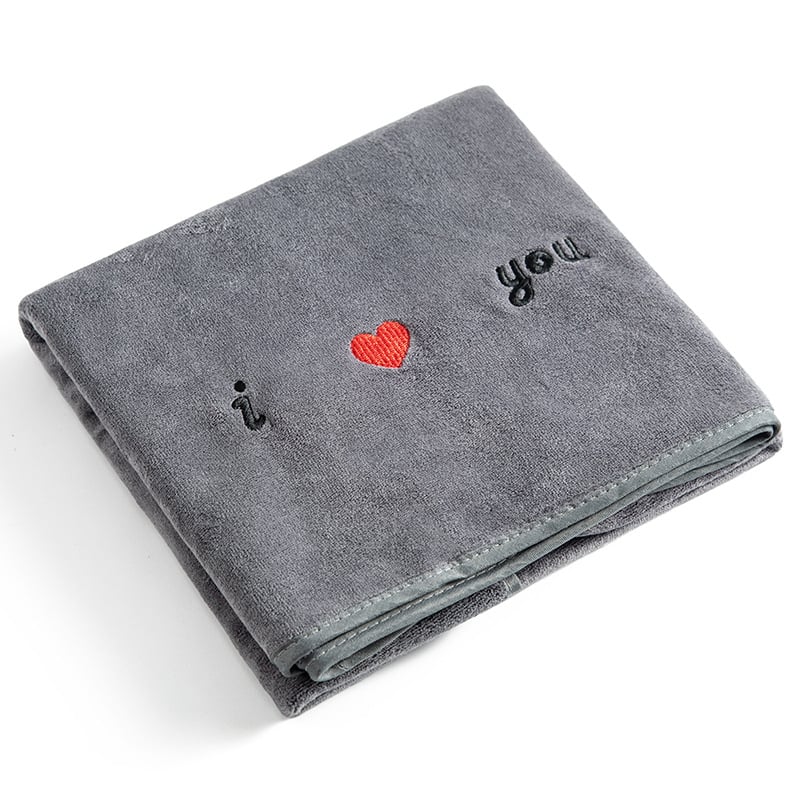 Микрофибърна кърпа за лице с бродирано лого, 130 g/m², полиестерово влакно, бродиране и подгъв