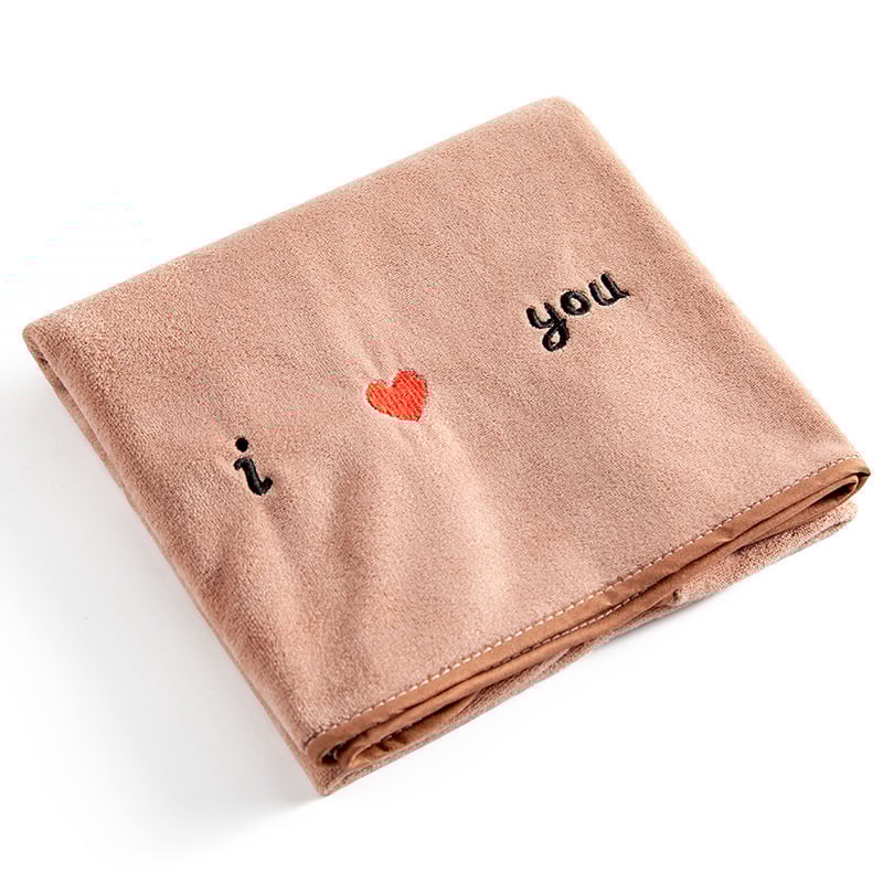 Микрофибърна кърпа за лице с бродирано лого, 130 g/m², полиестерово влакно, бродиране и подгъв