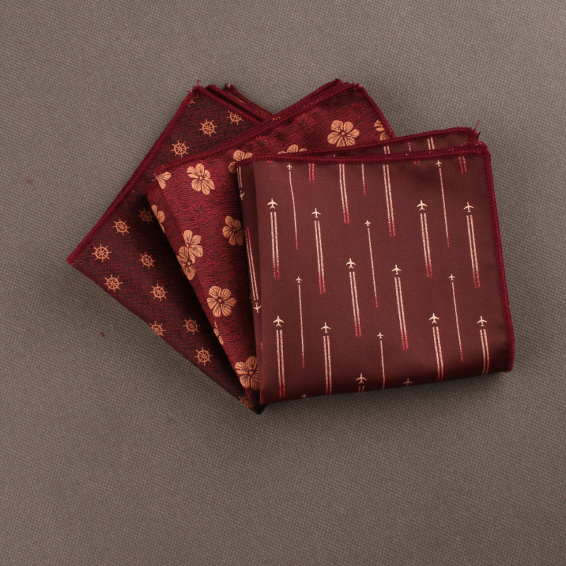 Skyejoan/Skeletron Джобна кърпичка с райе, жакард, полиестерни нишки, Leisure стил