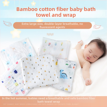 Zīdaiņu dvielis no bambusa šķiedras – dubultslānis, 30% kokvilna / 70% bambuss, vienkārša austuve, 200-300 g