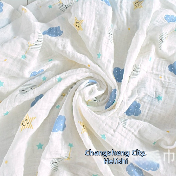 Zīdaiņu dvielis no bambusa šķiedras – dubultslānis, 30% kokvilna / 70% bambuss, vienkārša austuve, 200-300 g