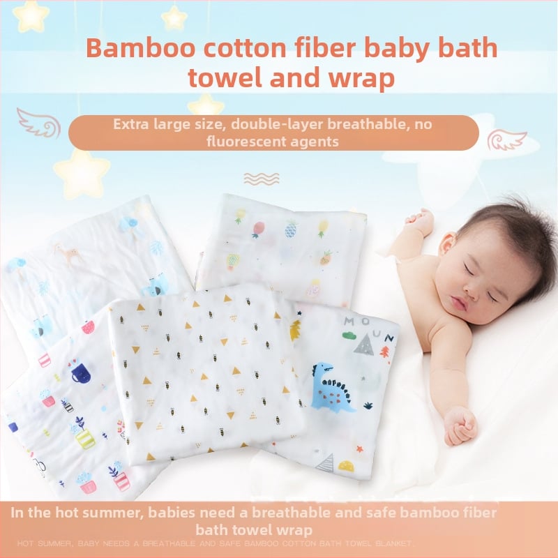 Zīdaiņu dvielis no bambusa šķiedras – dubultslānis, 30% kokvilna / 70% bambuss, vienkārša austuve, 200-300 g