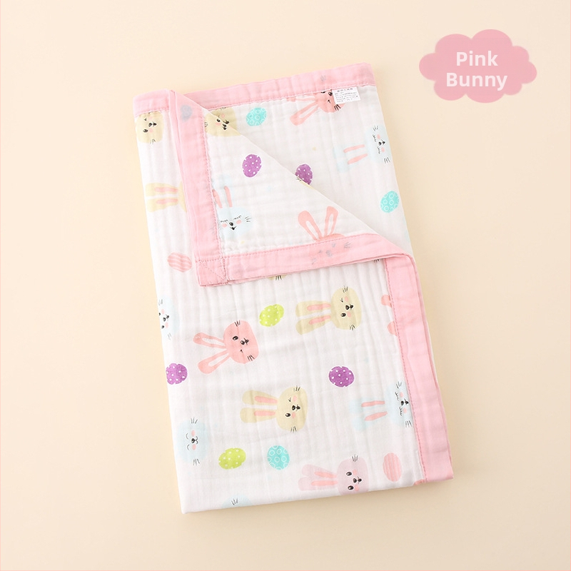 Zīdaiņu vannas dvielis - sešu slāņu gāze, 100% kokvilna, zīdaiņiem 0–1 gads, dzīvnieku raksts