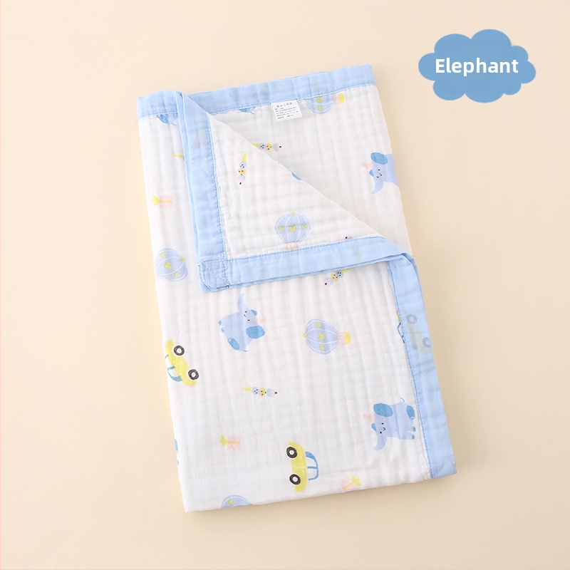 Zīdaiņu vannas dvielis - sešu slāņu gāze, 100% kokvilna, zīdaiņiem 0–1 gads, dzīvnieku raksts