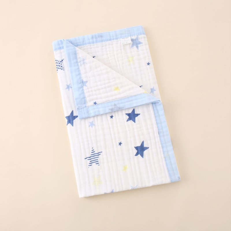 Zīdaiņu vannas dvielis - sešu slāņu gāze, 100% kokvilna, zīdaiņiem 0–1 gads, dzīvnieku raksts