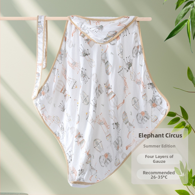 Apskāršanās sega no bambusa šķiedras zīdaiņiem — raksti: dzīvnieki, svītras, rūtains, multfilma; piemērots vasarai, pavasarim un rudenim; zīdaiņiem un maziem bērniem