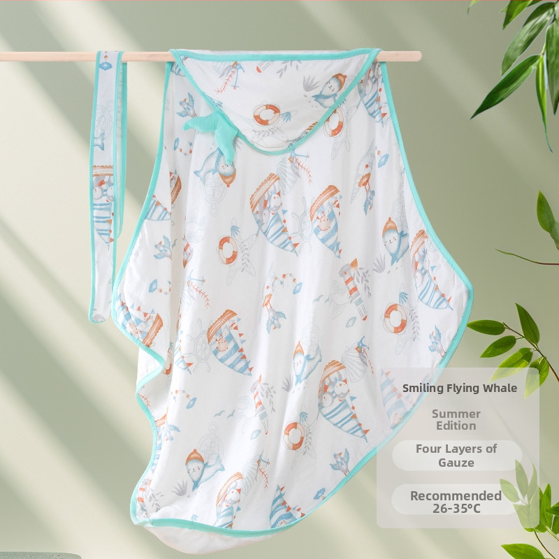 Apskāršanās sega no bambusa šķiedras zīdaiņiem — raksti: dzīvnieki, svītras, rūtains, multfilma; piemērots vasarai, pavasarim un rudenim; zīdaiņiem un maziem bērniem