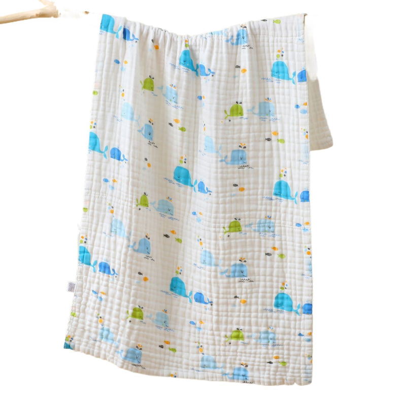 Πετσέτα μπάνιου από έξι στρώσεις γάζας, 100% βαμβάκι, στυλ για ζευγάρι, 150D νήμα, Εκτύπωση