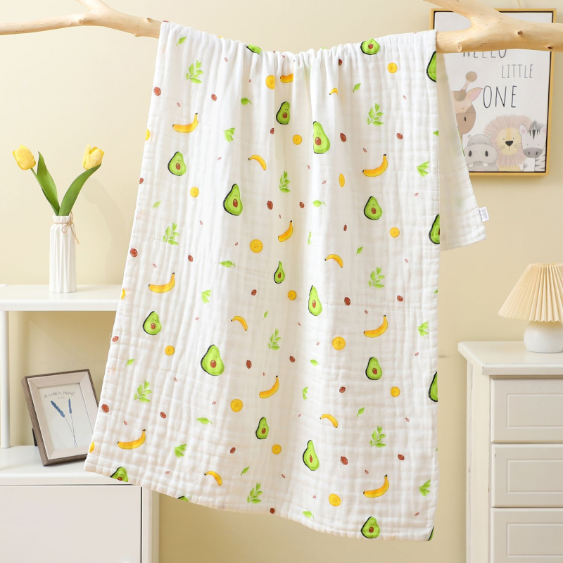 Кърпа за баня от шестслойна марля, 100% памук, стил за двама, 150D прежда, принт