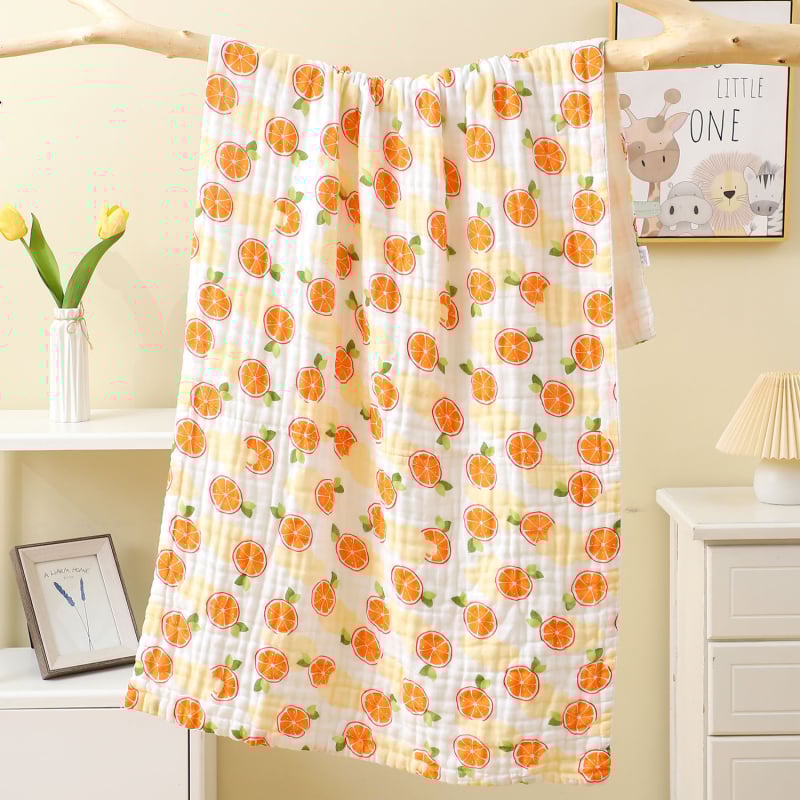 Кърпа за баня от шестслойна марля, 100% памук, стил за двама, 150D прежда, принт