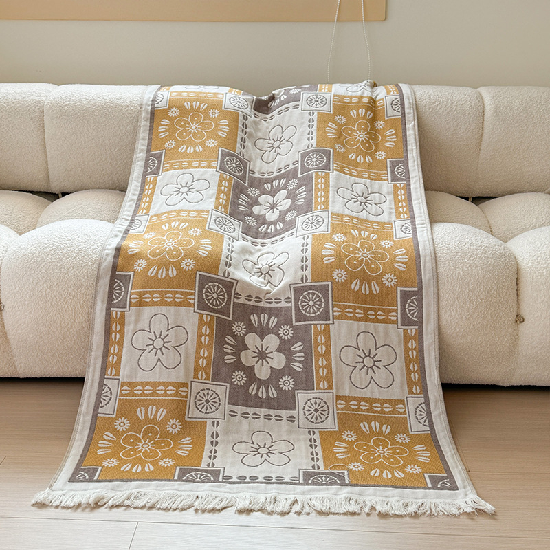 Kupaći ručnik od 100% pamuka s jacquard uzorkom, resice, težina 400–500 g, višenamjensko pokrivalo za rame