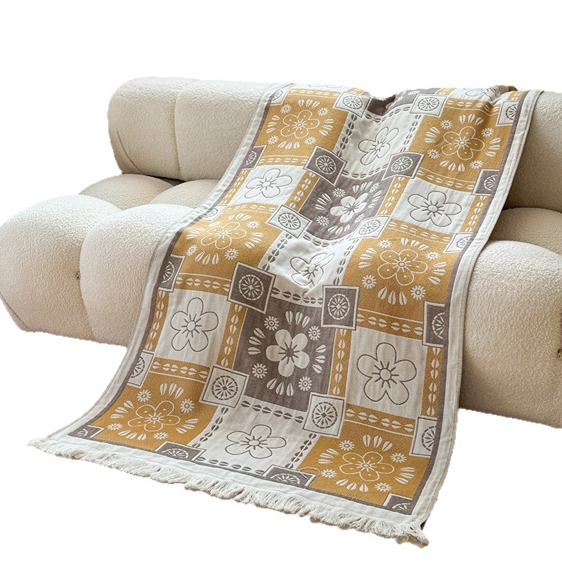 Kupaći ručnik od 100% pamuka s jacquard uzorkom, resice, težina 400–500 g, višenamjensko pokrivalo za rame