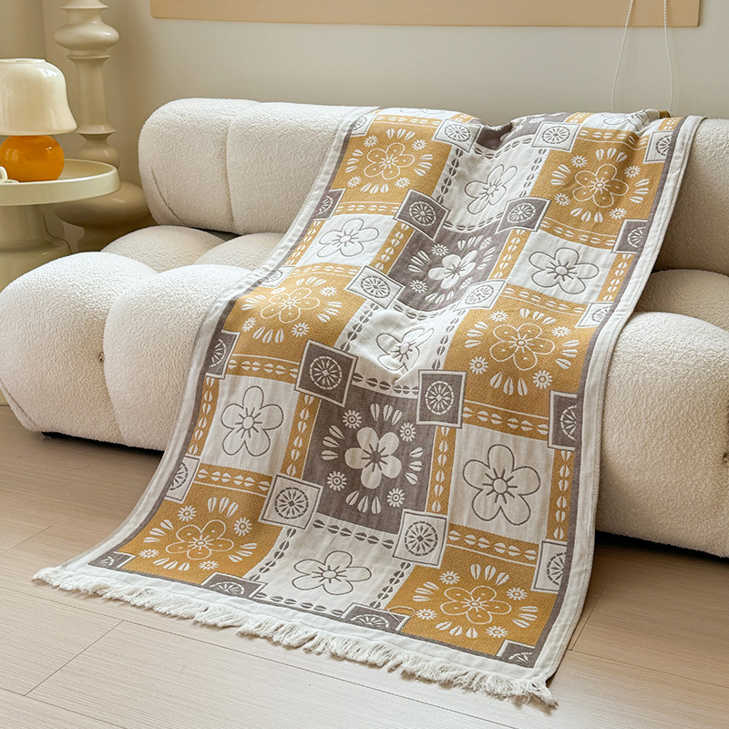 Kupaći ručnik od 100% pamuka s jacquard uzorkom, resice, težina 400–500 g, višenamjensko pokrivalo za rame