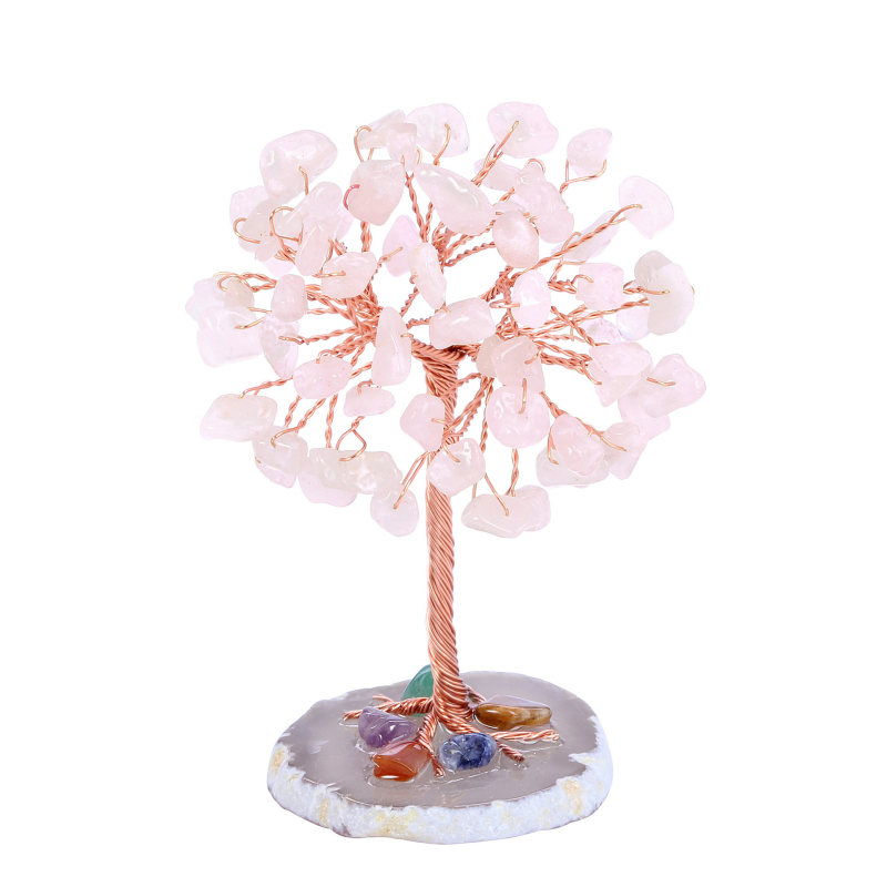 Čakras septiņu agatīta akmeņu koka pamats ar vadu; pulvera kristāls; dabīgs materiāls; dabīga virsma; mūsdienīgs minimālisma stils; 55 g