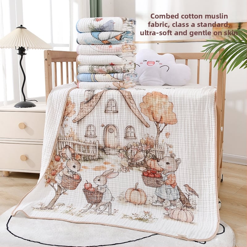 Kyomian vannas dvielis, no tīras kokvilnas, zīdaiņiem, dzīvnieku/karikatūru raksts, 2025. gada pavasara izlaidums