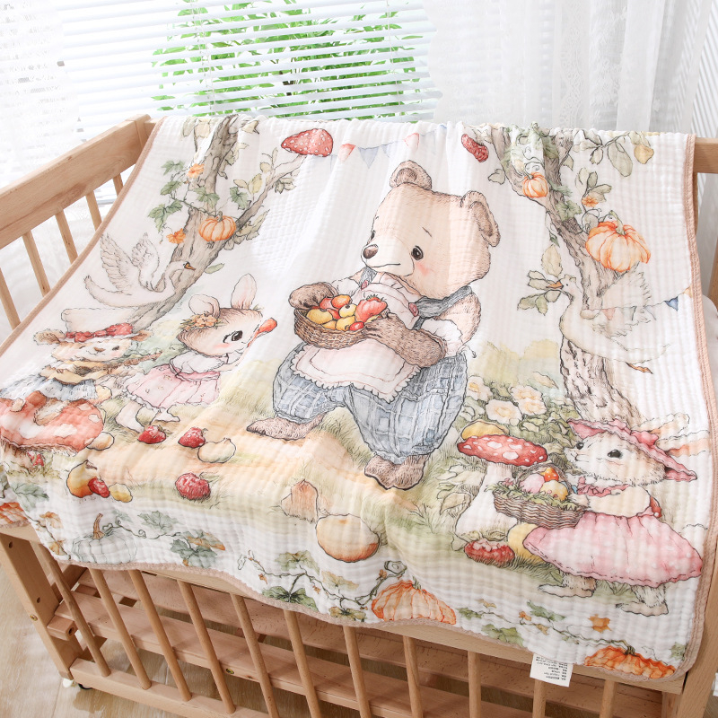 Kyomian vannas dvielis, no tīras kokvilnas, zīdaiņiem, dzīvnieku/karikatūru raksts, 2025. gada pavasara izlaidums