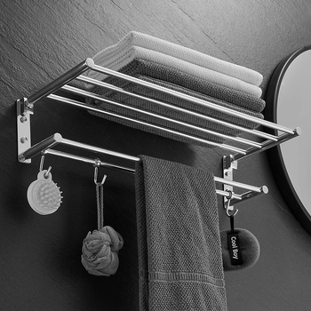 Divstāvu saliekams dvieļu statīvs – 304 nerūsējošais tērauds, spīdīga pārklājums, 10 kg slodze, moderns minimālisma stils.