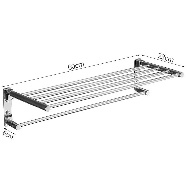 Divstāvu saliekams dvieļu statīvs – 304 nerūsējošais tērauds, spīdīga pārklājums, 10 kg slodze, moderns minimālisma stils.