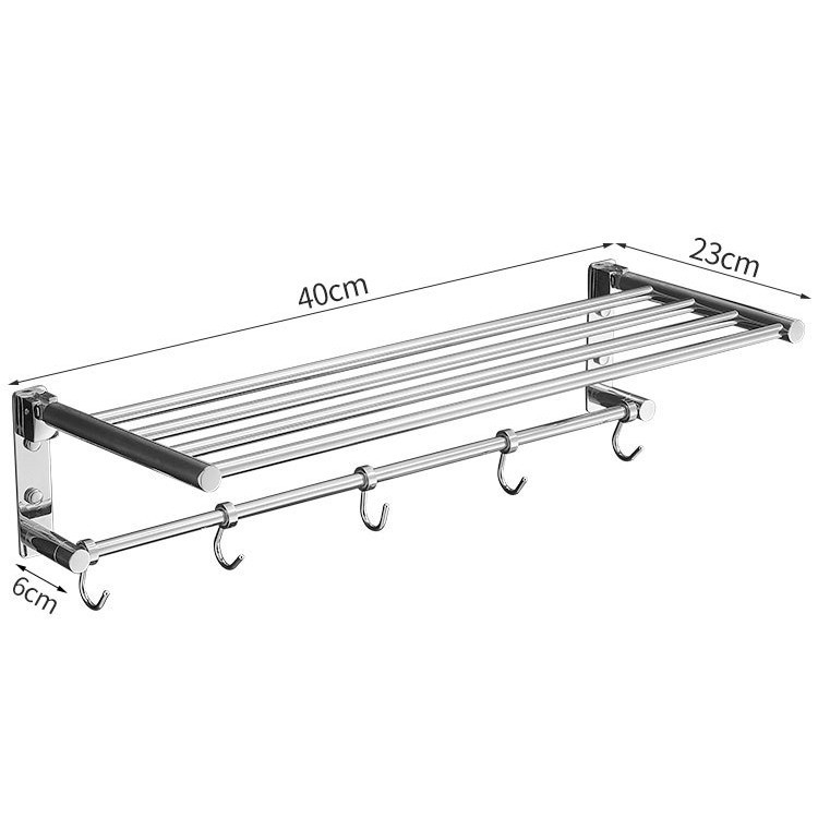 Divstāvu saliekams dvieļu statīvs – 304 nerūsējošais tērauds, spīdīga pārklājums, 10 kg slodze, moderns minimālisma stils.