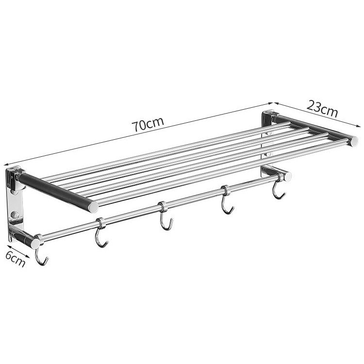 Divstāvu saliekams dvieļu statīvs – 304 nerūsējošais tērauds, spīdīga pārklājums, 10 kg slodze, moderns minimālisma stils.