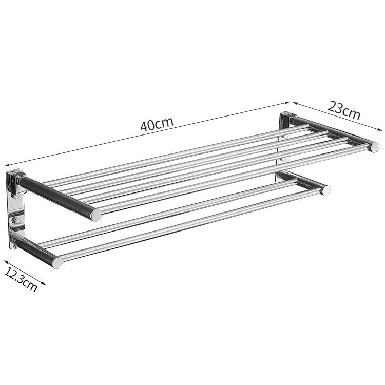Divstāvu saliekams dvieļu statīvs – 304 nerūsējošais tērauds, spīdīga pārklājums, 10 kg slodze, moderns minimālisma stils.
