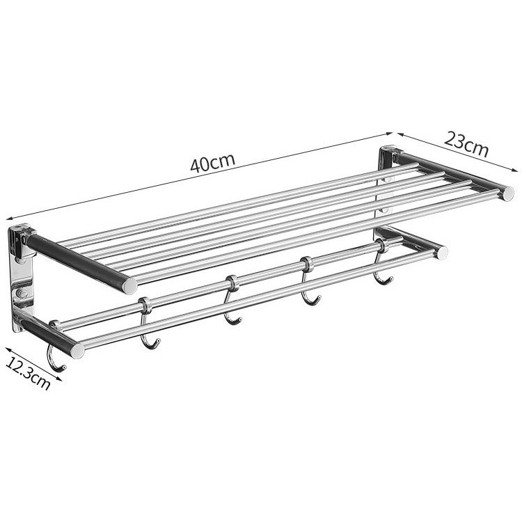 Divstāvu saliekams dvieļu statīvs – 304 nerūsējošais tērauds, spīdīga pārklājums, 10 kg slodze, moderns minimālisma stils.