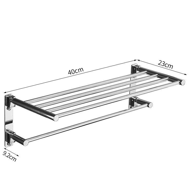 Divstāvu saliekams dvieļu statīvs – 304 nerūsējošais tērauds, spīdīga pārklājums, 10 kg slodze, moderns minimālisma stils.