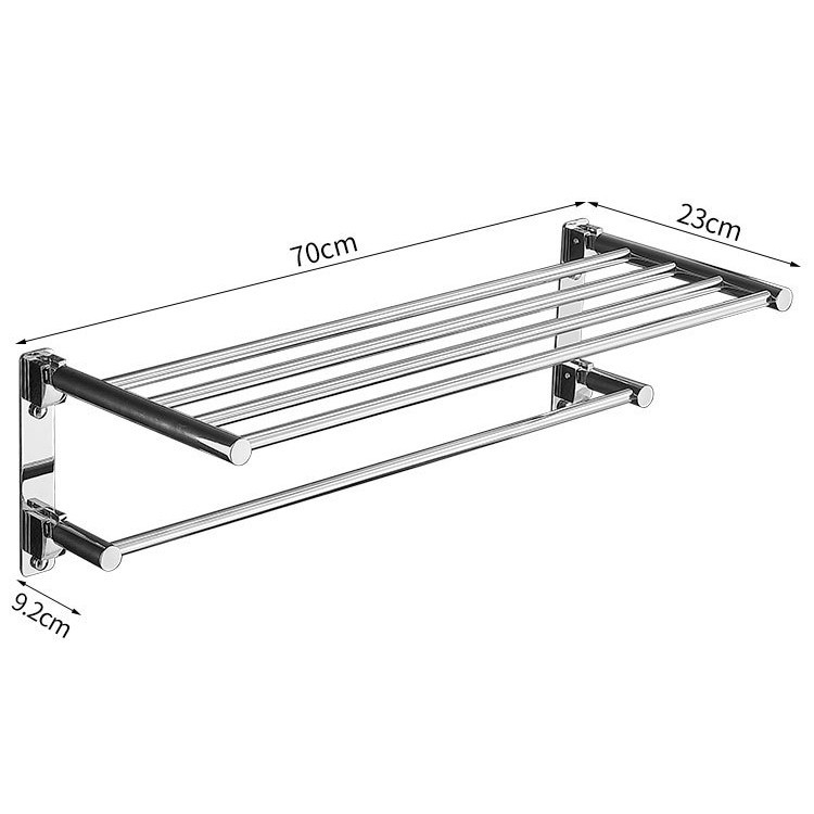 Divstāvu saliekams dvieļu statīvs – 304 nerūsējošais tērauds, spīdīga pārklājums, 10 kg slodze, moderns minimālisma stils.