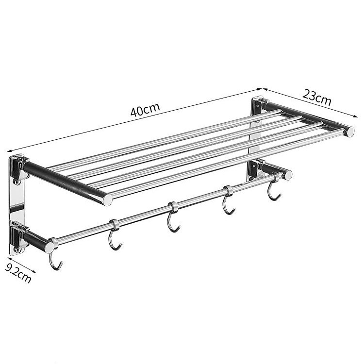Divstāvu saliekams dvieļu statīvs – 304 nerūsējošais tērauds, spīdīga pārklājums, 10 kg slodze, moderns minimālisma stils.