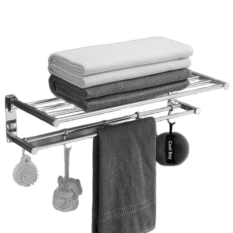 Divstāvu saliekams dvieļu statīvs – 304 nerūsējošais tērauds, spīdīga pārklājums, 10 kg slodze, moderns minimālisma stils.