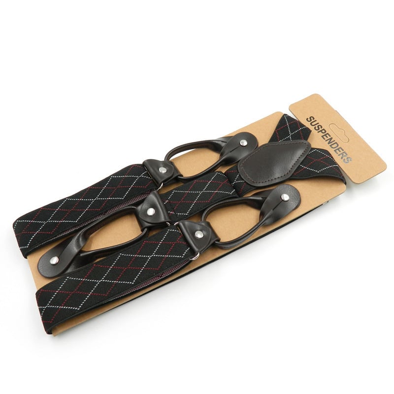 Meeste õlapaelad 6 klipsiga, elastsed, reguleeritavad, ristselg; Materjal: polüester siid