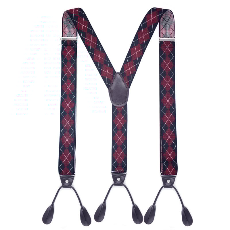 Meeste õlapaelad 6 klipsiga, elastsed, reguleeritavad, ristselg; Materjal: polüester siid