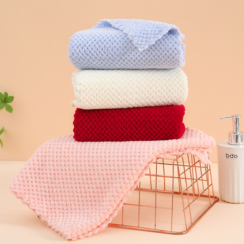 Esküvői arctörlőző korall plüssből, 80/20 selyemfonal, egyszerű szövés, 50–80 g, Jian Chun márka