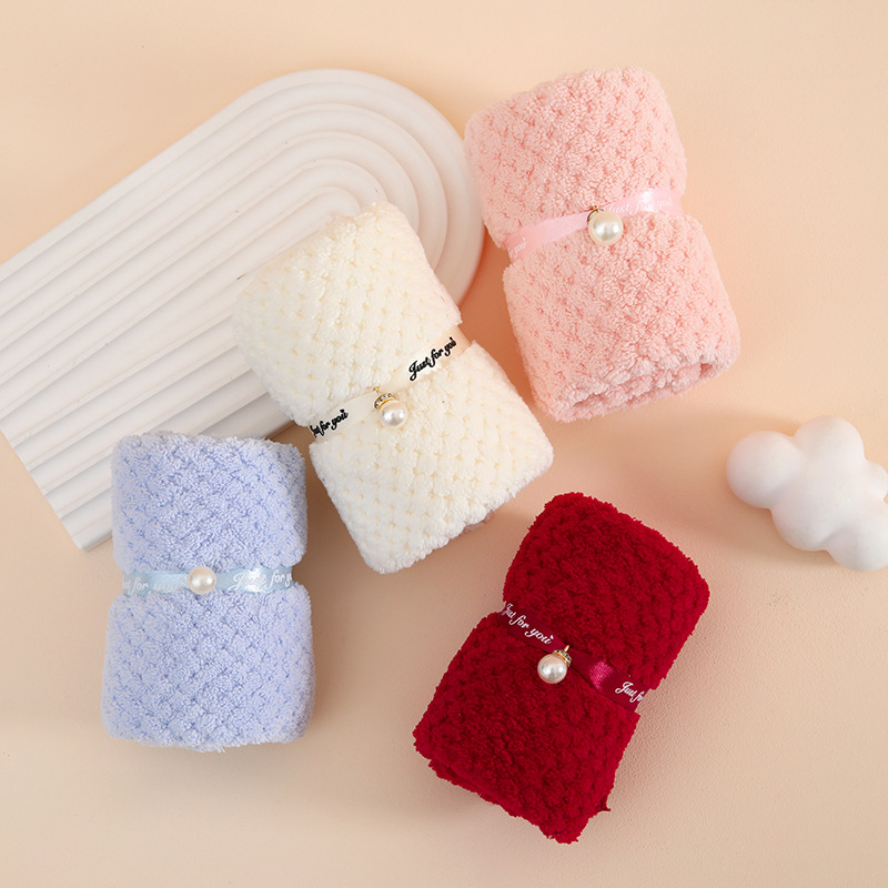 Esküvői arctörlőző korall plüssből, 80/20 selyemfonal, egyszerű szövés, 50–80 g, Jian Chun márka