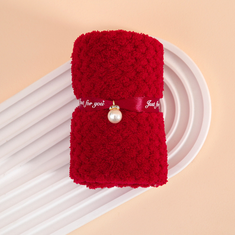 Esküvői arctörlőző korall plüssből, 80/20 selyemfonal, egyszerű szövés, 50–80 g, Jian Chun márka