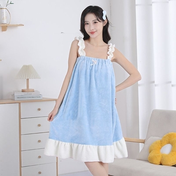 Naistele kantav vannitualdr dviel — coral fleece, imav, kiire kuivatamine, ilma kiududeta, wrap-around halati stiilis rätik