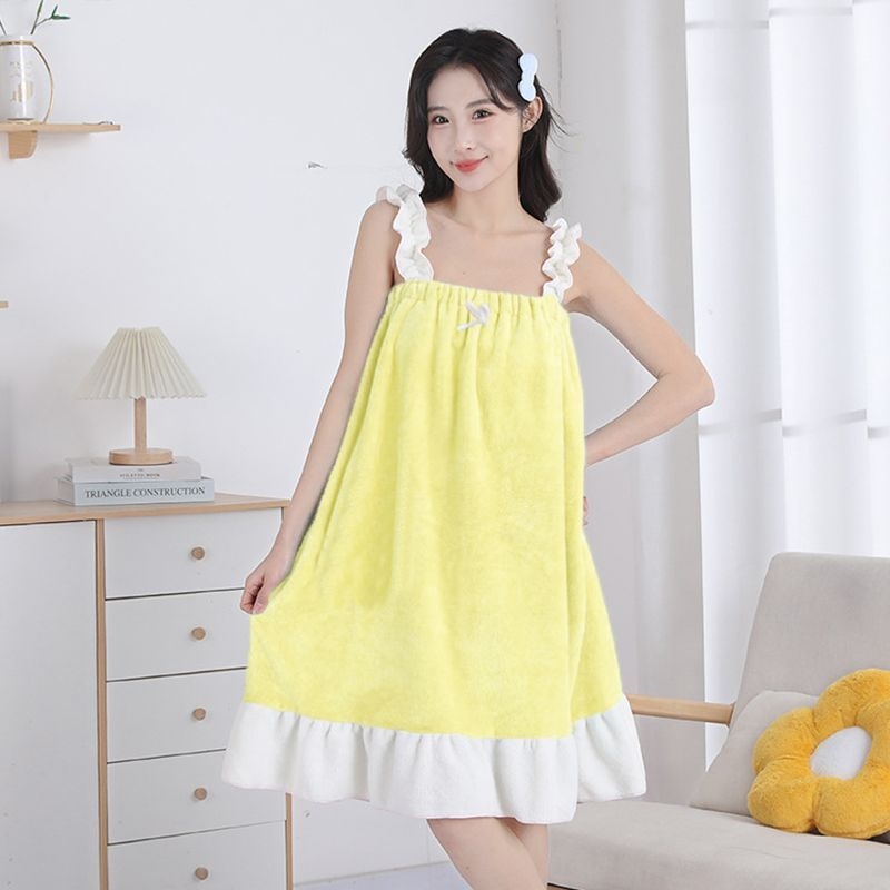 Naistele kantav vannitualdr dviel — coral fleece, imav, kiire kuivatamine, ilma kiududeta, wrap-around halati stiilis rätik