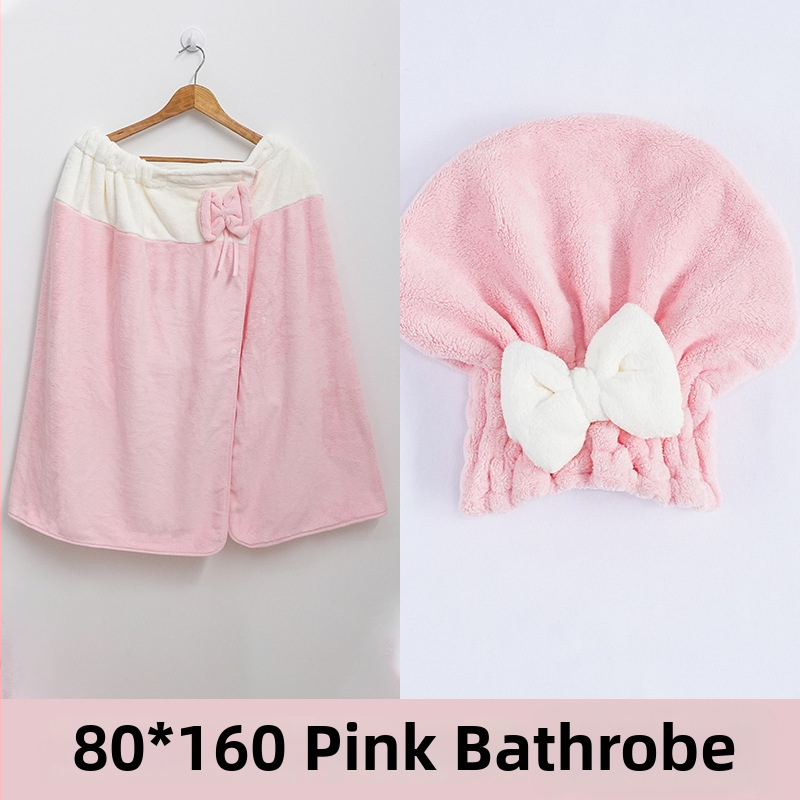 Naistele mõeldud vannitoa mantel: kantav rätikukleit, korallfrotee kangas, peamine kangas nailon, materjal polüester, imav ja pehme, sügissezonile (coral fleece; nylon; polyester)