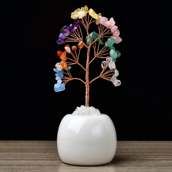 Raha puu ornament — roosa kristall, kingituskarp, kaasaegne minimalistlik stiil