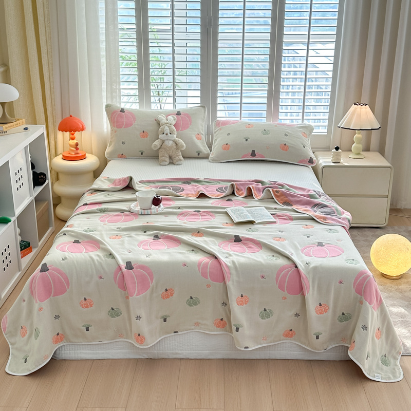 Хавлиено одеяло с шестслойна марля, 100% памук, за пролетно и есенно ползване, 1,1–1,5 кг