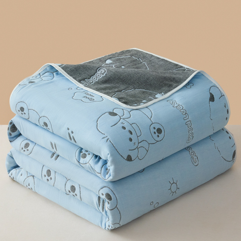 Хавлиено одеяло с шестслойна марля, 100% памук, за пролетно и есенно ползване, 1,1–1,5 кг