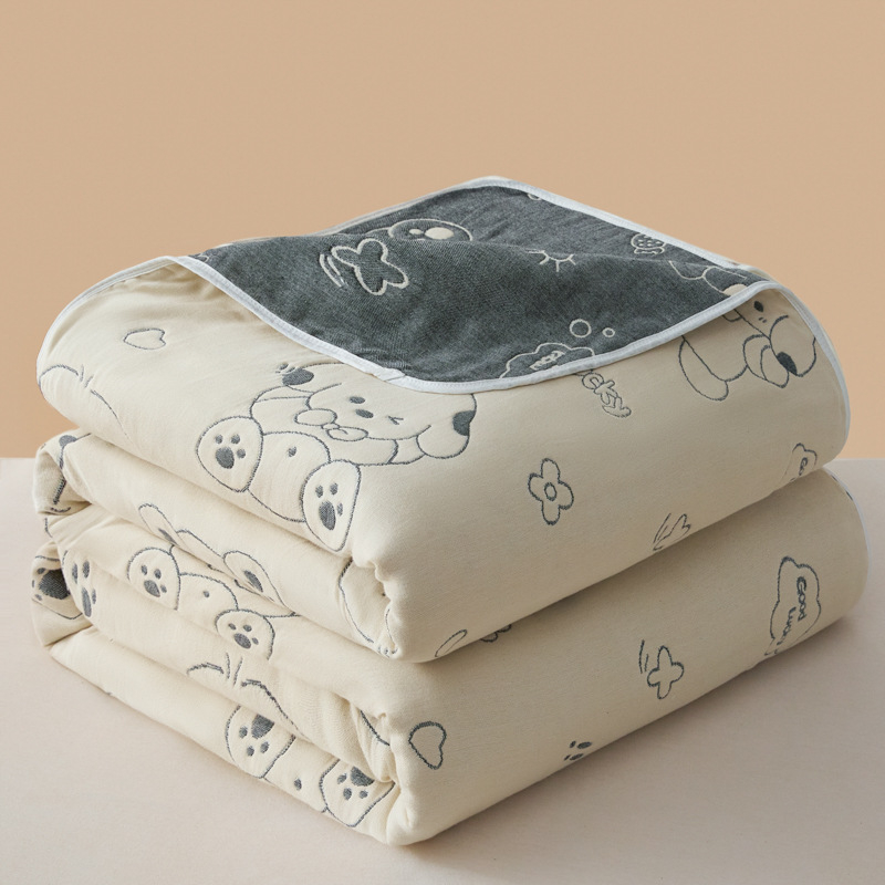 Хавлиено одеяло с шестслойна марля, 100% памук, за пролетно и есенно ползване, 1,1–1,5 кг