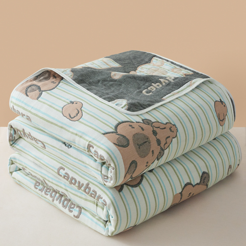 Хавлиено одеяло с шестслойна марля, 100% памук, за пролетно и есенно ползване, 1,1–1,5 кг