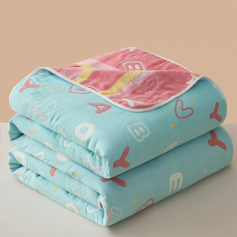 Хавлиено одеяло с шестслойна марля, 100% памук, за пролетно и есенно ползване, 1,1–1,5 кг