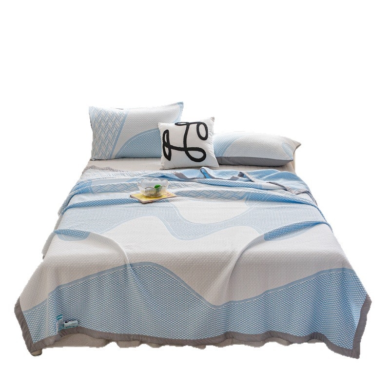 Трислойно плетено хавлиено одеяло за лято, миещо се, 1.05–1.50 кг, пролет и есен