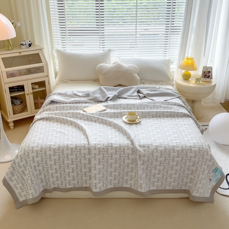 Трислойно плетено хавлиено одеяло за лято, миещо се, 1.05–1.50 кг, пролет и есен