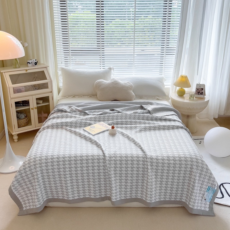 Трислойно плетено хавлиено одеяло за лято, миещо се, 1.05–1.50 кг, пролет и есен